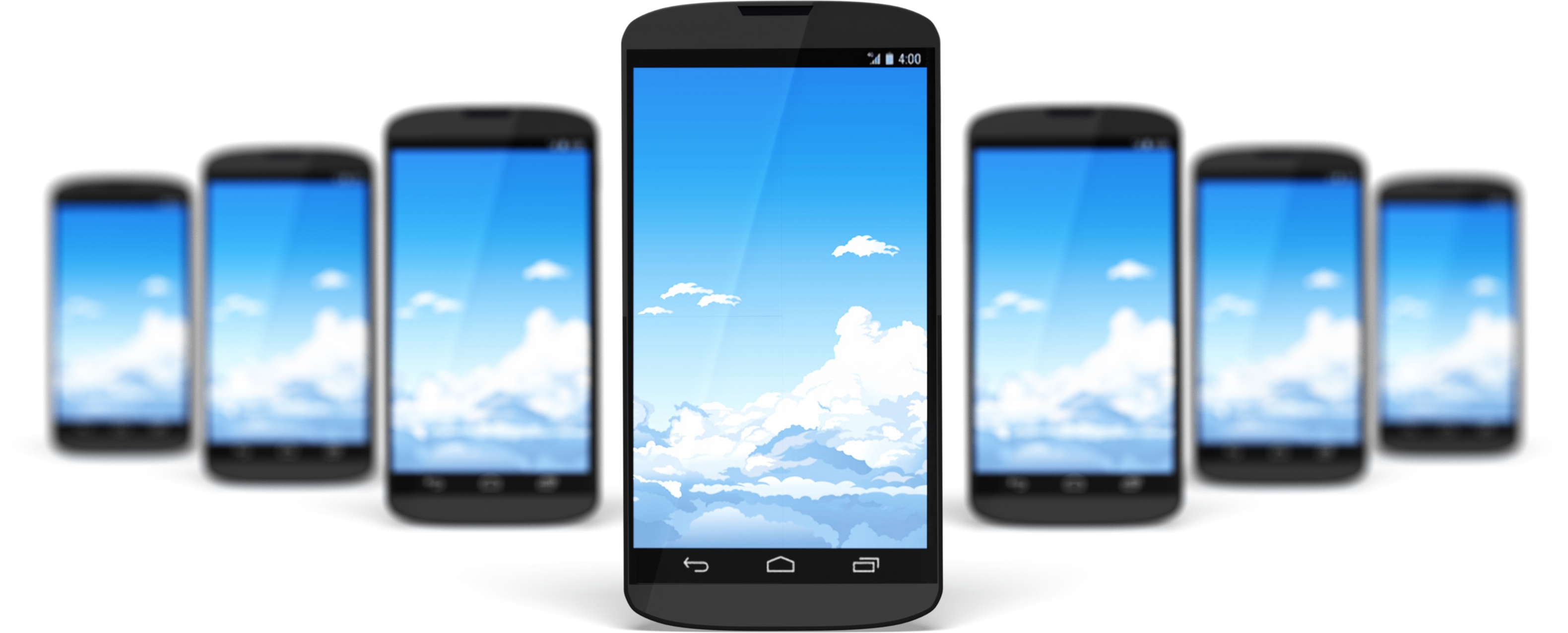 Six Smartphones with Sky Wallpaper